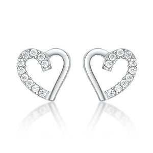 Sterling Silver CZ Heart Stud Earrings - Red Carpet Jewellers