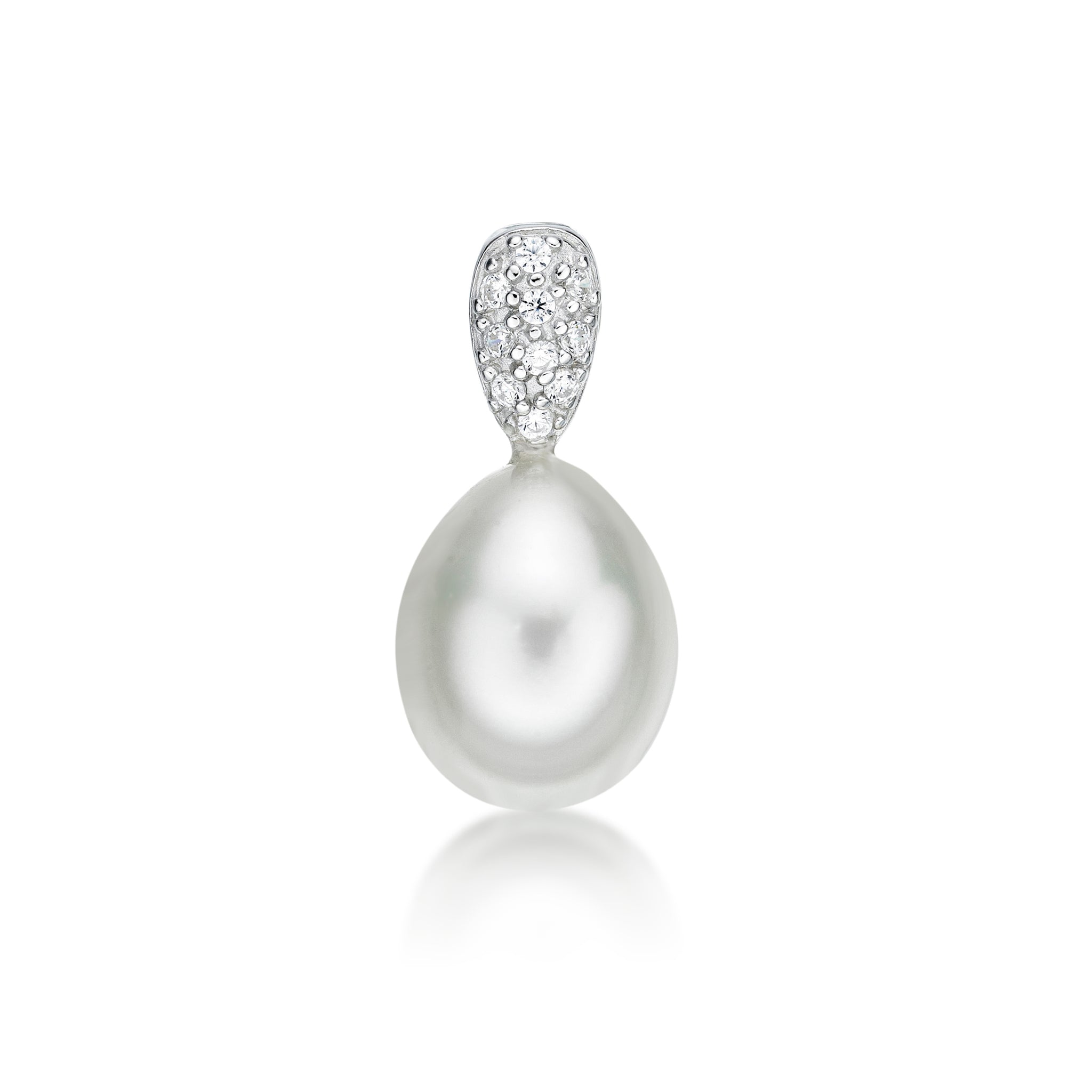 Sterling Silver CZ Pearl Pendant