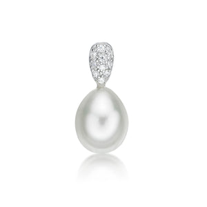 Sterling Silver CZ Pearl Pendant