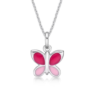 Sterling Silver Enamel Butterfly Pendant