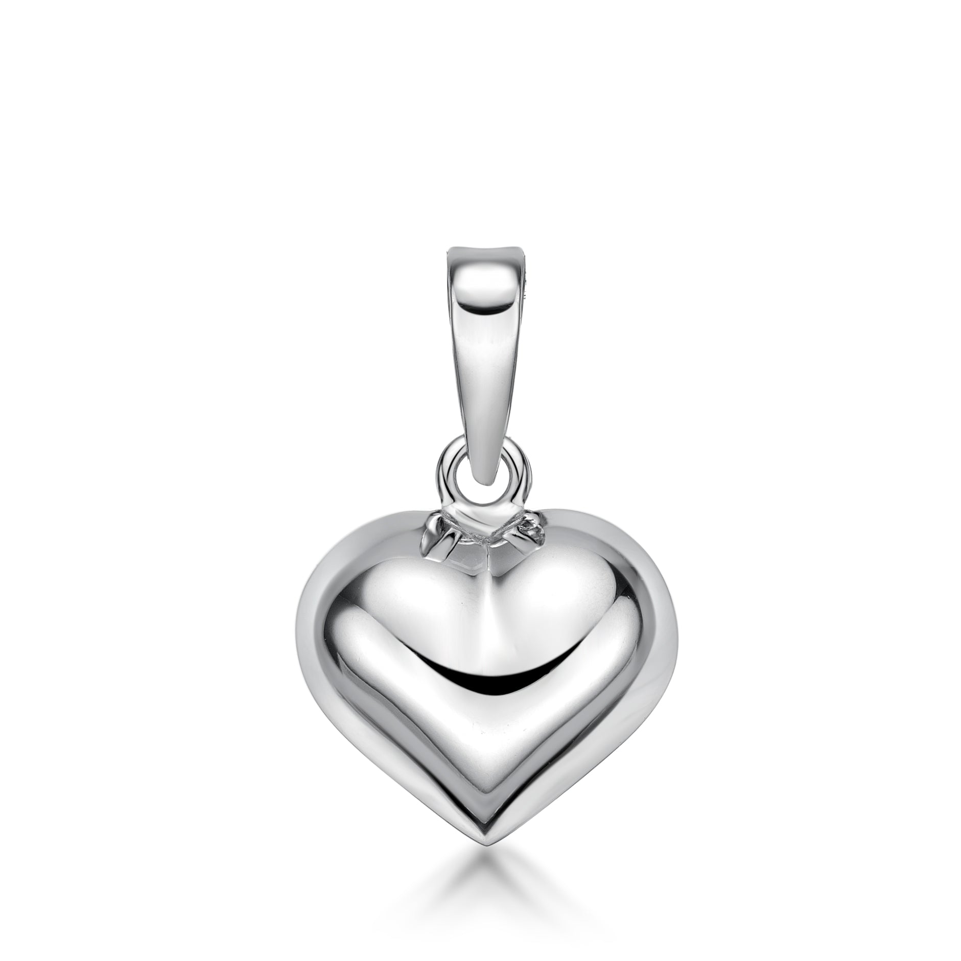 Sterling Silver Puff Heart Pendant