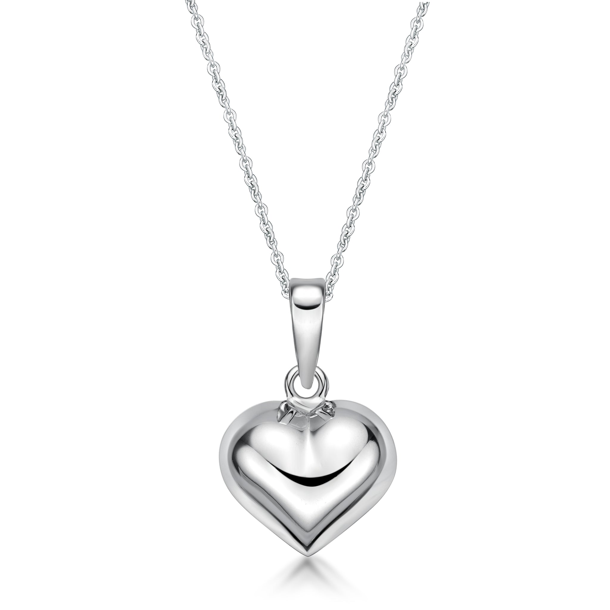 Sterling Silver Puff Heart Pendant