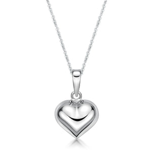 Sterling Silver Puff Heart Pendant