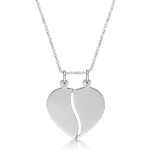 Sterling Silver Split Heart Pendants