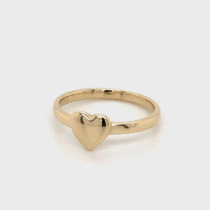 9ct gold heart signet ring