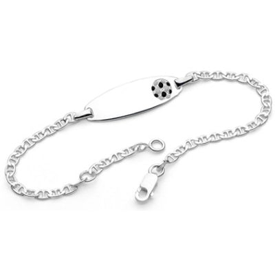 sterling silver soccer ball ID bracelet - Red Carpet Jewellers