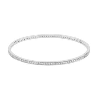 sterling silver cubic zirconia bangle. - Red Carpet Jewellers