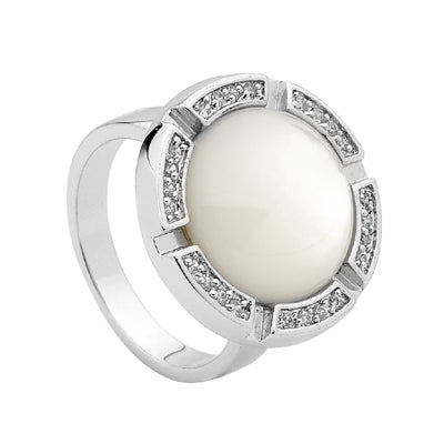 Mother of Pearl and cz ring - Red Carpet Jewellers