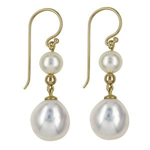 9ct gold Freshwater Cultured Pearl earrings - Red Carpet Jewellers