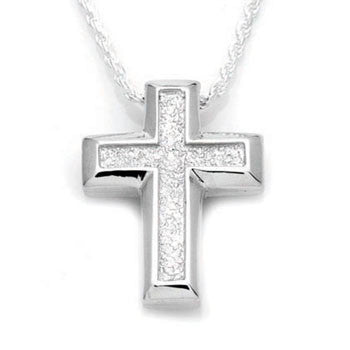 Small Sand Textured Cross - Forever Near Memorial Jewellery