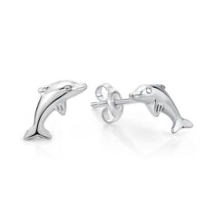 Sterling Silver Dolphin Stud Earrings - Red Carpet Jewellers