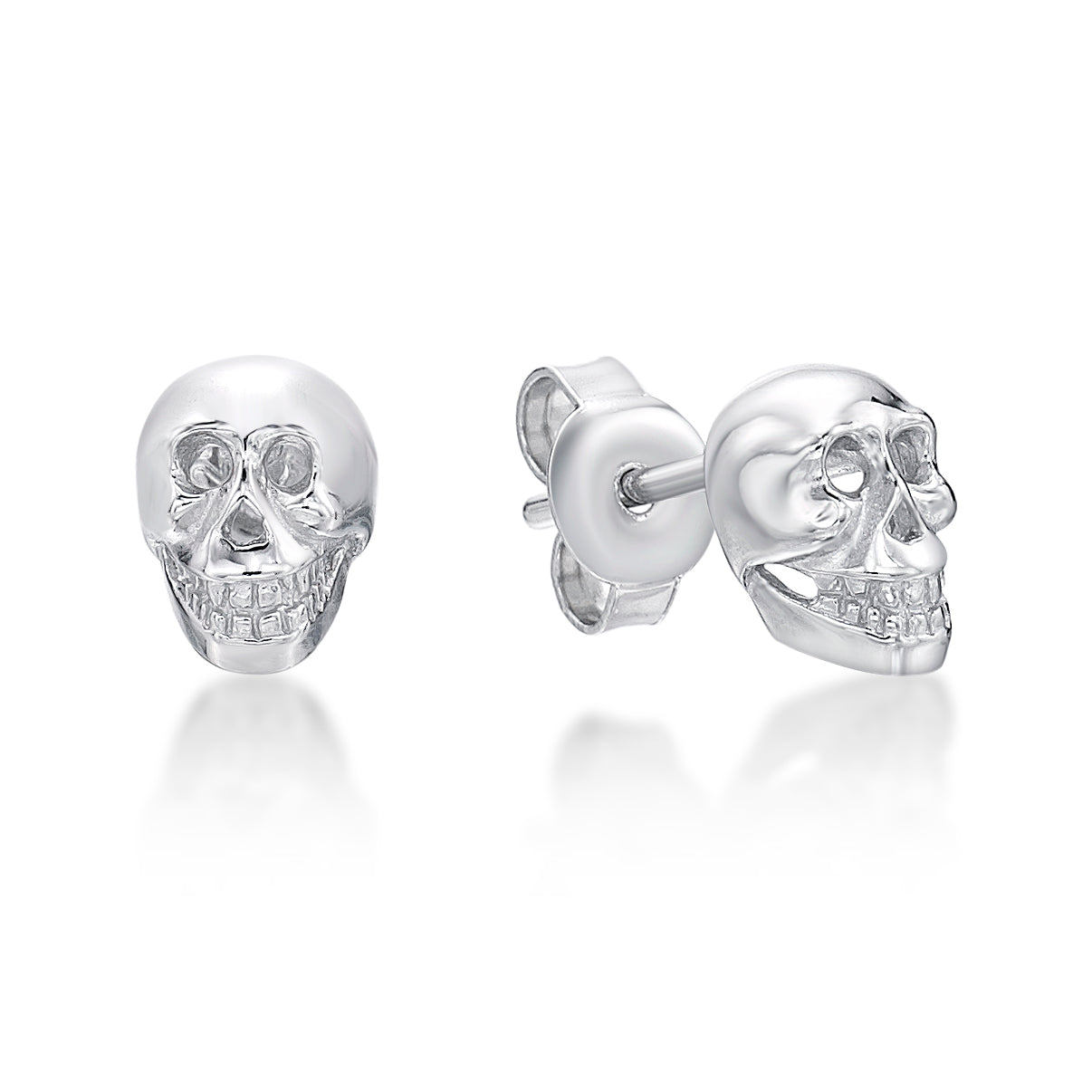 Sterling Silver Skull Earrings
