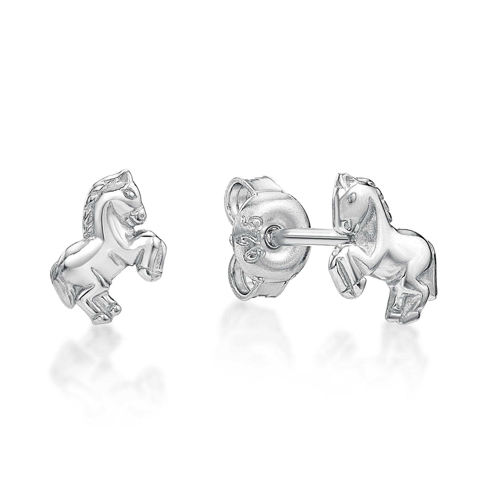 Sterling Silver Horse Earrings