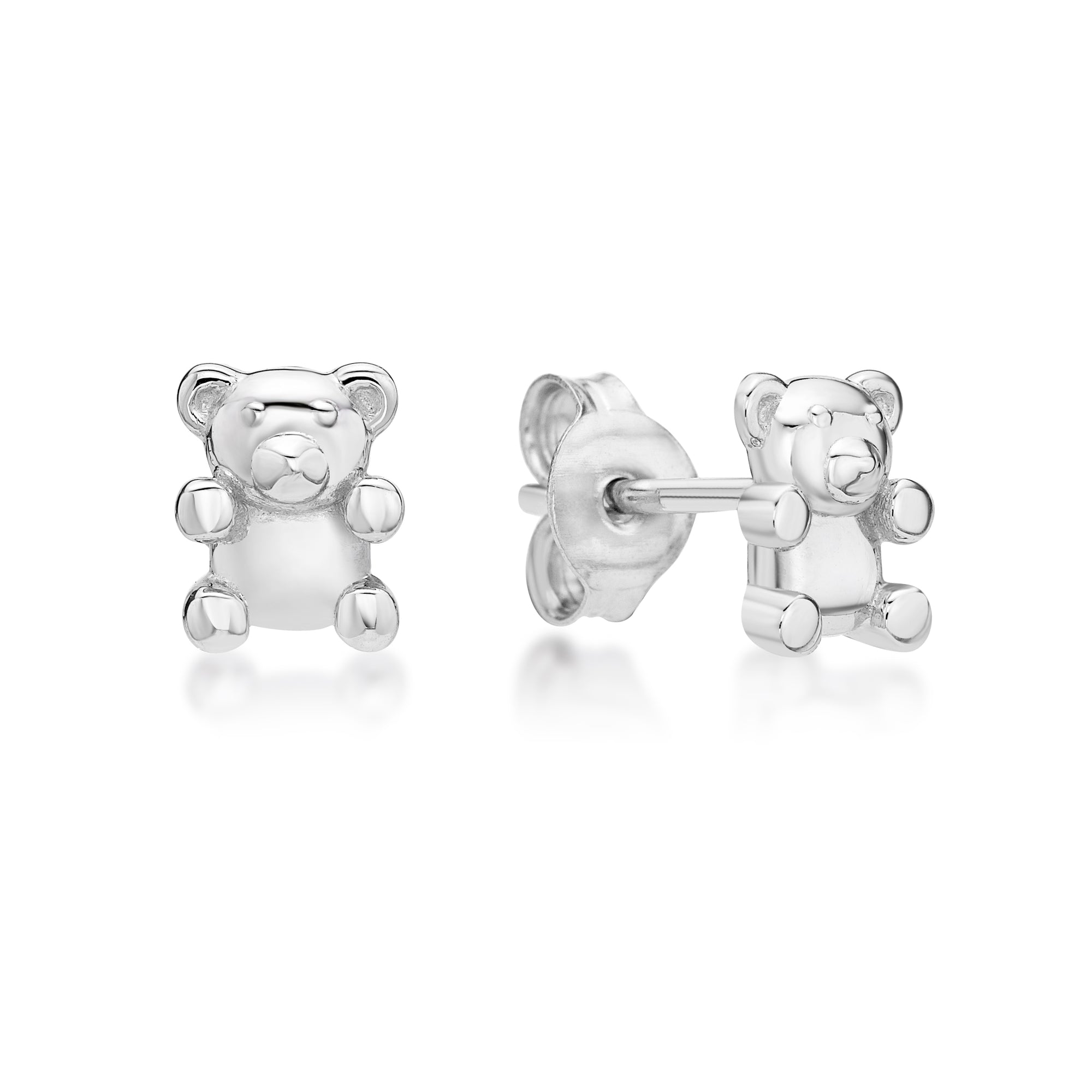 Sterling Silver Teddy Bear Earrings