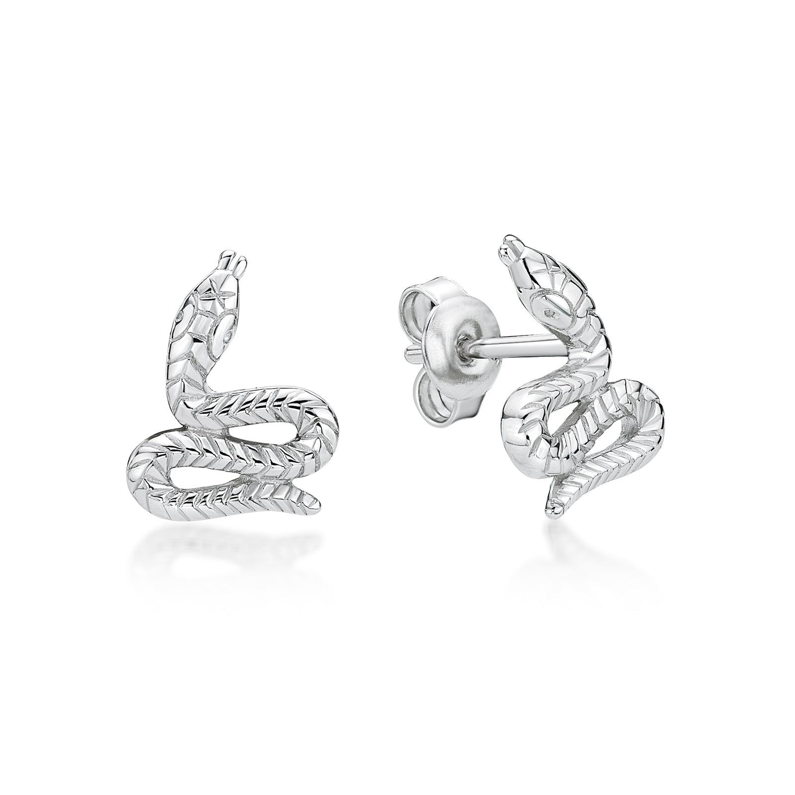 Sterling Silver Snake Earrings