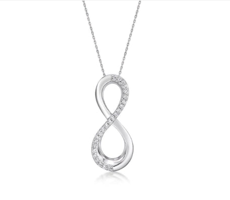Sterling Silver CZ Infinity Pendant