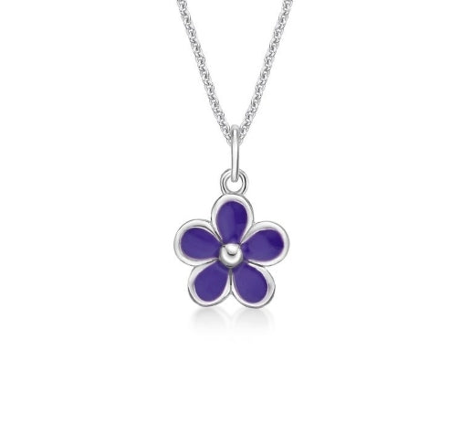 Sterling Silver Enamel Flower Pendant