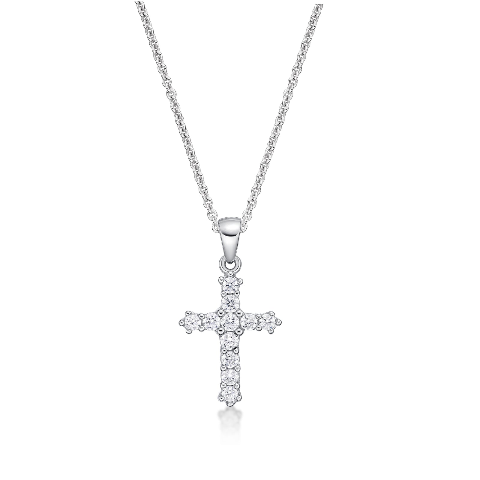 Sterling Silver CZ Cross Pendant