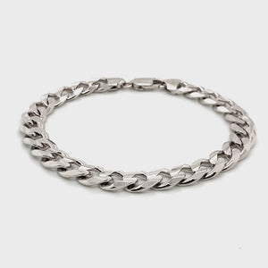 Sterling Silver concave curb bracelet