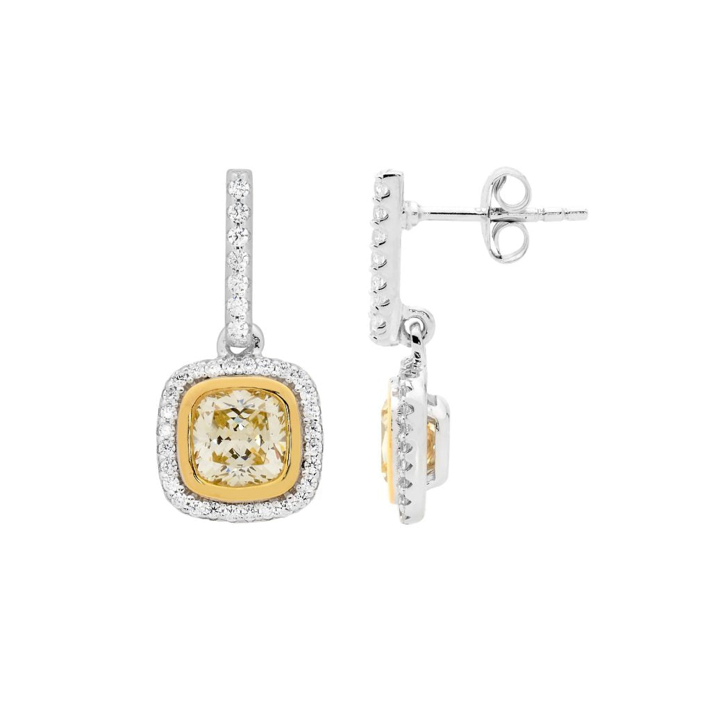 Sterling silver yellow CZ earrings - Red Carpet Jewellers