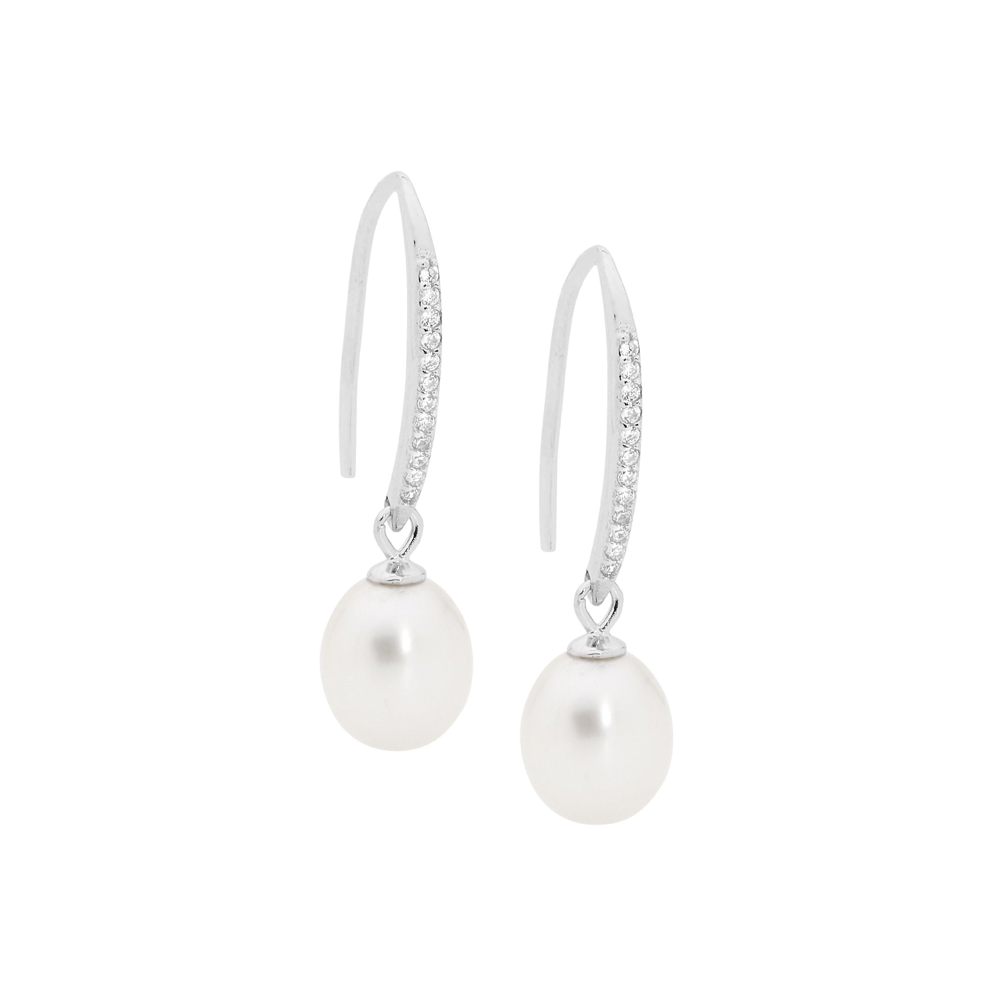 Sterling silver freshwater pearl drop earrings - Red Carpet Jewellers