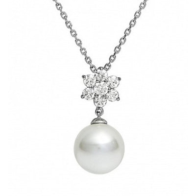 Pearl and CZ pendant - Red Carpet Jewellers