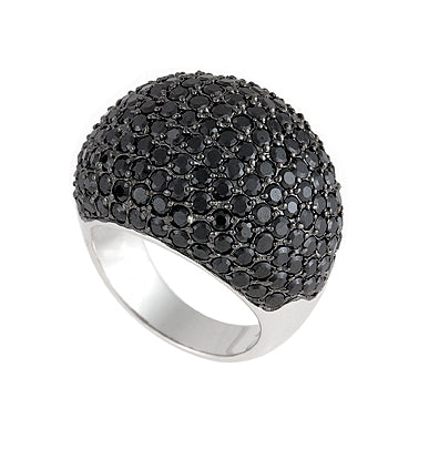 Black cubic zirconia pave set ring. - Red Carpet Jewellers