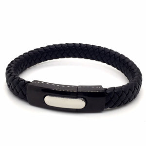 Stainless steel leather bracelet - Red Carpet Jewellers