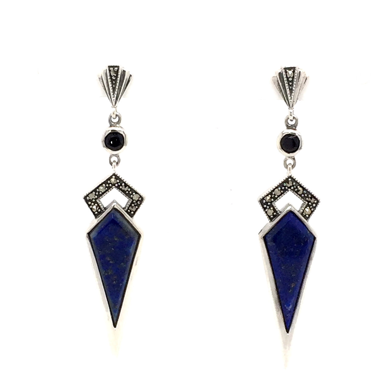 Sterling silver Art deco earrings - Red Carpet Jewellers