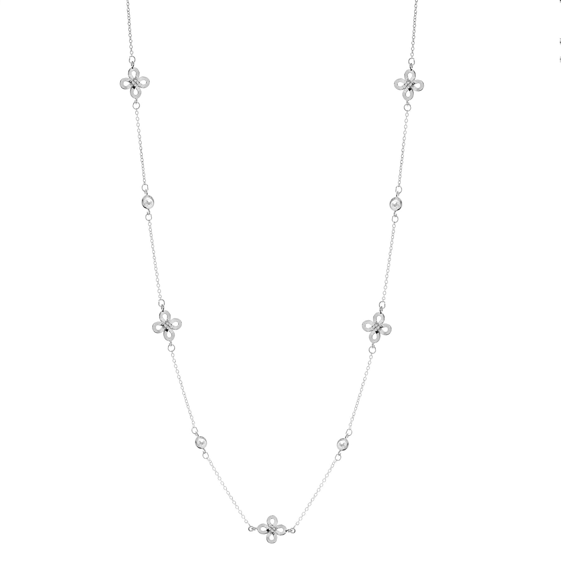 Sterling silver filagree cz necklace. - Red Carpet Jewellers
