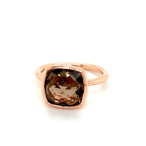 9ct Rose gold Smoky Quartz ring - Red Carpet Jewellers