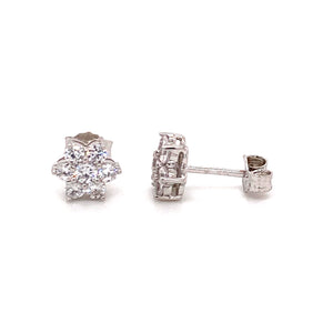 Sterling silver cz cluster studs - Red Carpet Jewellers