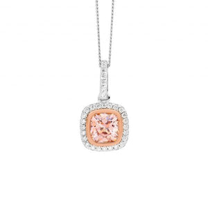 STERLING SILVER CZ cushion SHAPED PENDANT