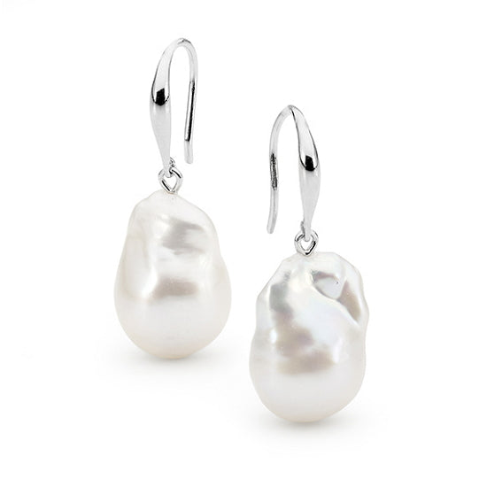 Sterling Silver Clover Imitation Pearl Fashion Fish Hook Earrings #E1606-01  – BERRICLE